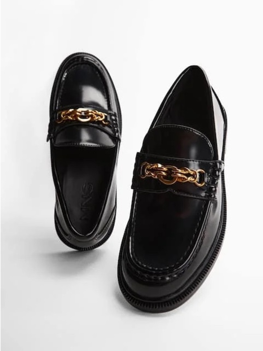 MANGO Chain Loafers Women’s Size 7,5 - Black Gold (EU 38)